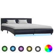 Moderne kunstleren bedframe met gepoedercoat stalen frame voor een elegante slaapkamer - Bedden & bedframes