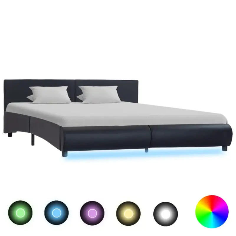 Moderne kunstleren bedframe met gepoedercoat stalen frame voor een elegante slaapkamer - Bedden & bedframes