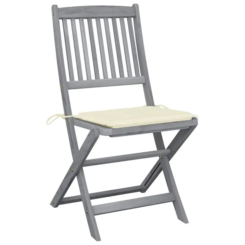 Moderne massief acaciahout tuinstoelen met kussens voor buiten eten - Tuinstoelen