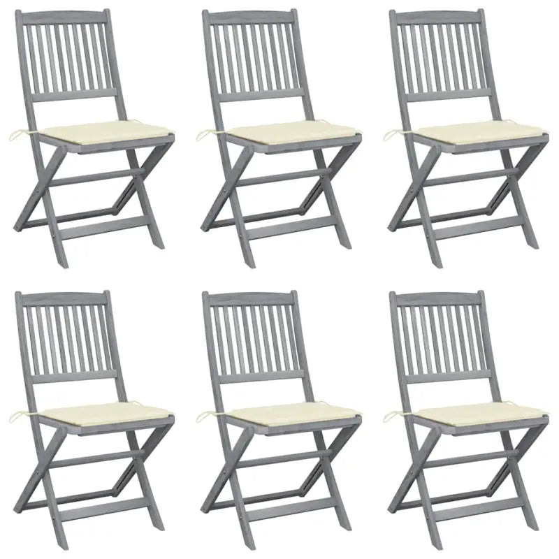 Moderne massief acaciahout tuinstoelen met kussens voor buiten eten - Tuinstoelen
