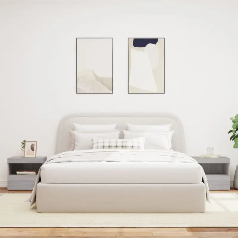 Moderne Nachtkastjes met LED en Grijs Sonoma hout voor elke slaapkamer - Nachtkastjes