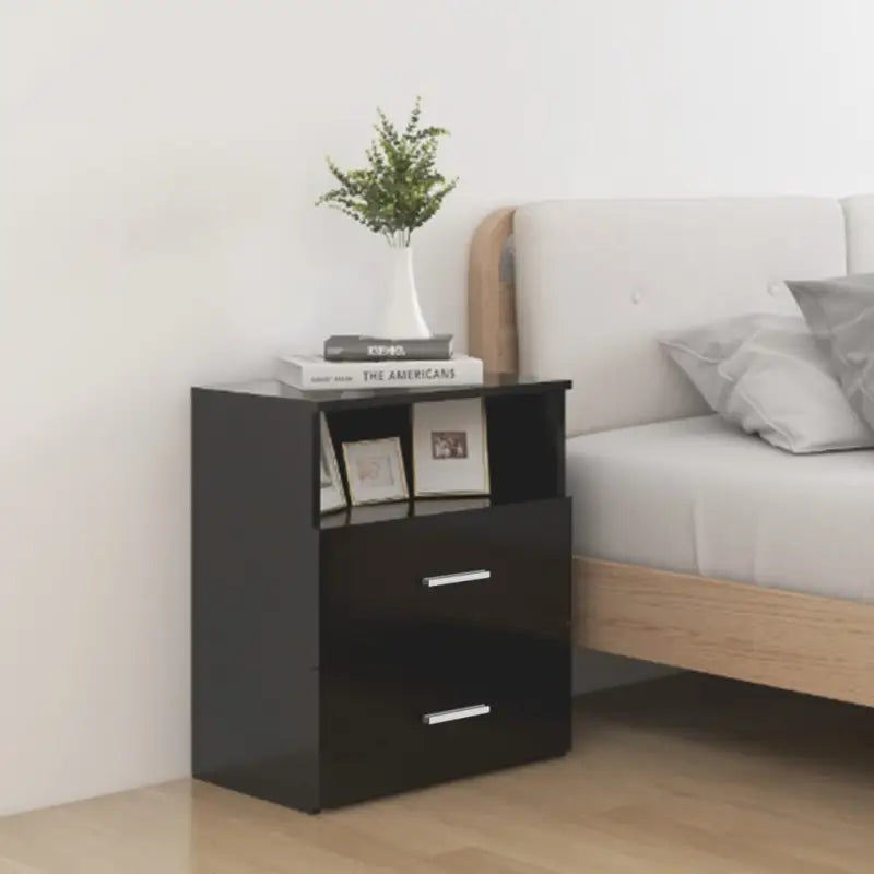 Moderne nachtkastjes met opbergruimte voor een strakke slaapkamerstijl - Zwart / 1 - Nachtkastjes