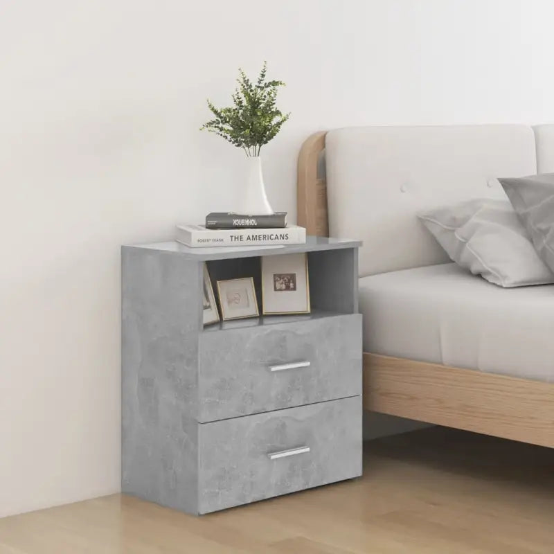 Moderne nachtkastjes met opbergruimte voor een strakke slaapkamerstijl - Betongrijs / 2 - Nachtkastjes