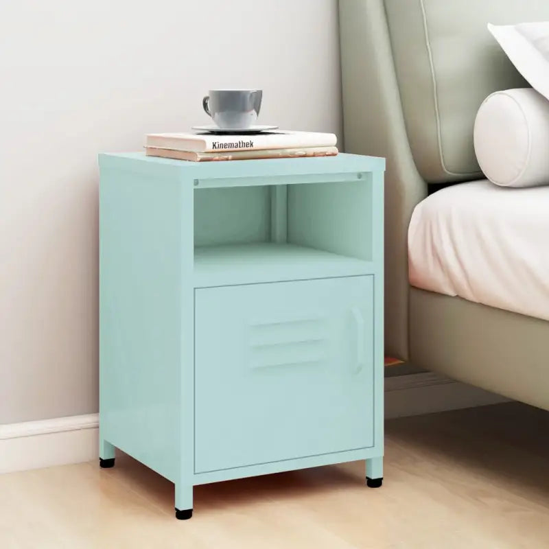 Moderne nachtkastjes met open schap van staal voor je interieur - Mintgroen / 1 - Nachtkastjes