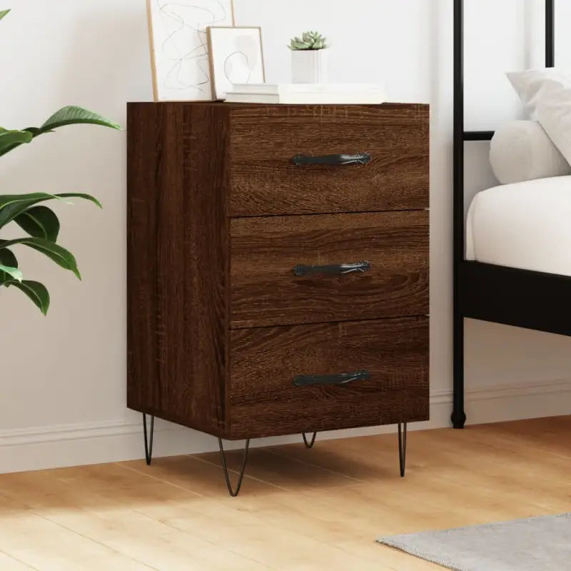Moderne nachtkastjes van bewerkt hout voor een stijlvolle inrichting - bruin eikenkleur / 1 - Nachtkastjes