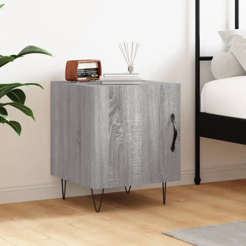 Moderne nachtkastjes van bewerkt hout voor een stijlvolle inrichting - Grijs sonoma / 1 - Nachtkastjes