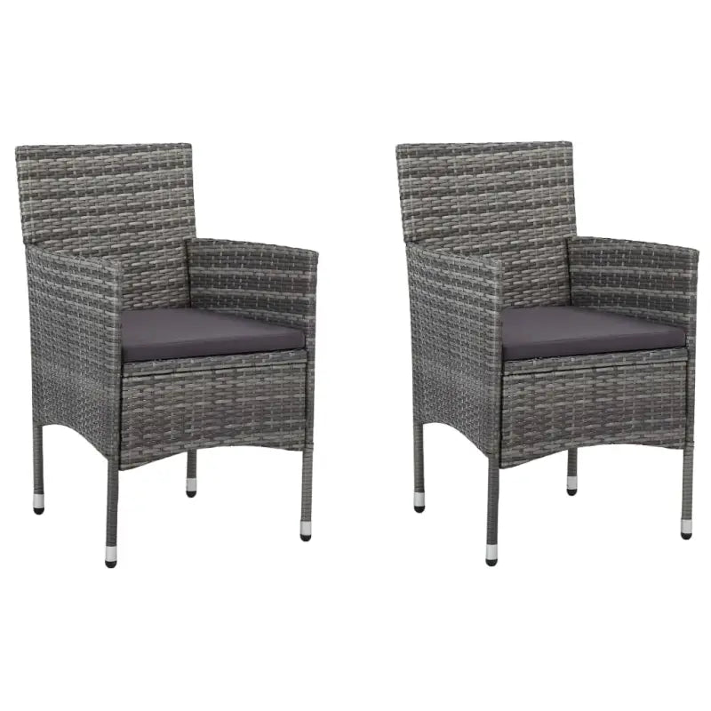 Moderne poly rattan tuinstoelen voor een stijlvolle tuinset - Grijs / 2 - Tuinstoelen