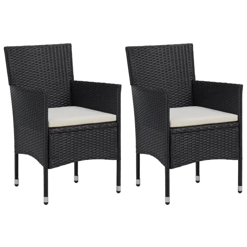 Moderne poly rattan tuinstoelen voor een stijlvolle tuinset - Zwart / 2 - Tuinstoelen