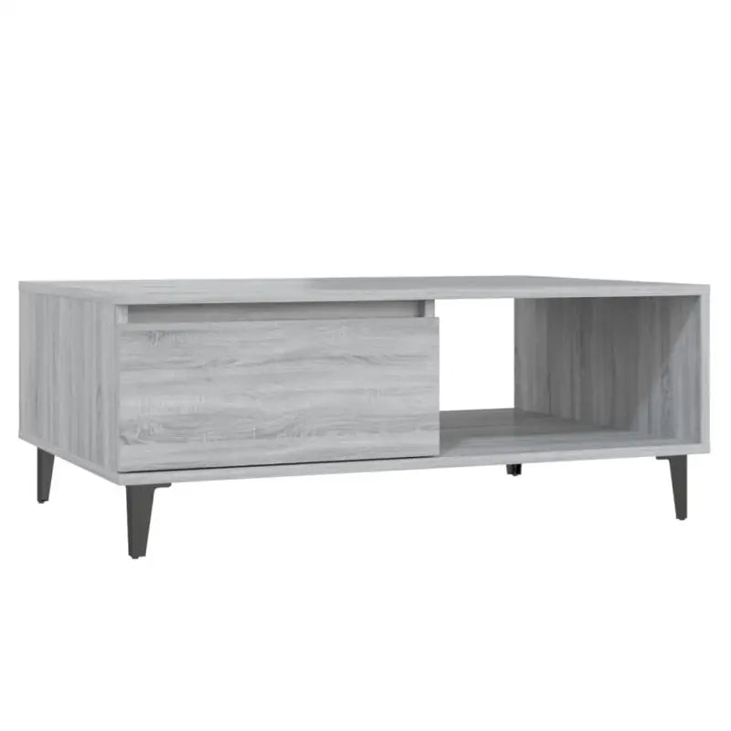 Moderne salontafel in grijs sonoma bewerkt hout met opbergshulp - Salontafels