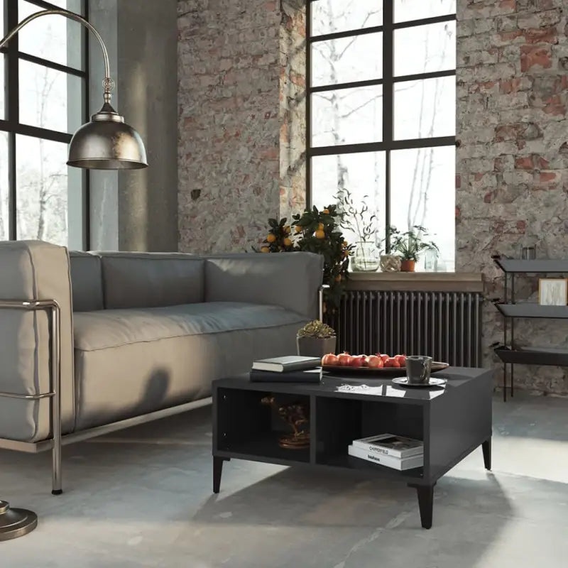 Moderne salontafel met opbergmogelijkheden voor je interieur - Hoogglans grijs / 1 - Salontafels