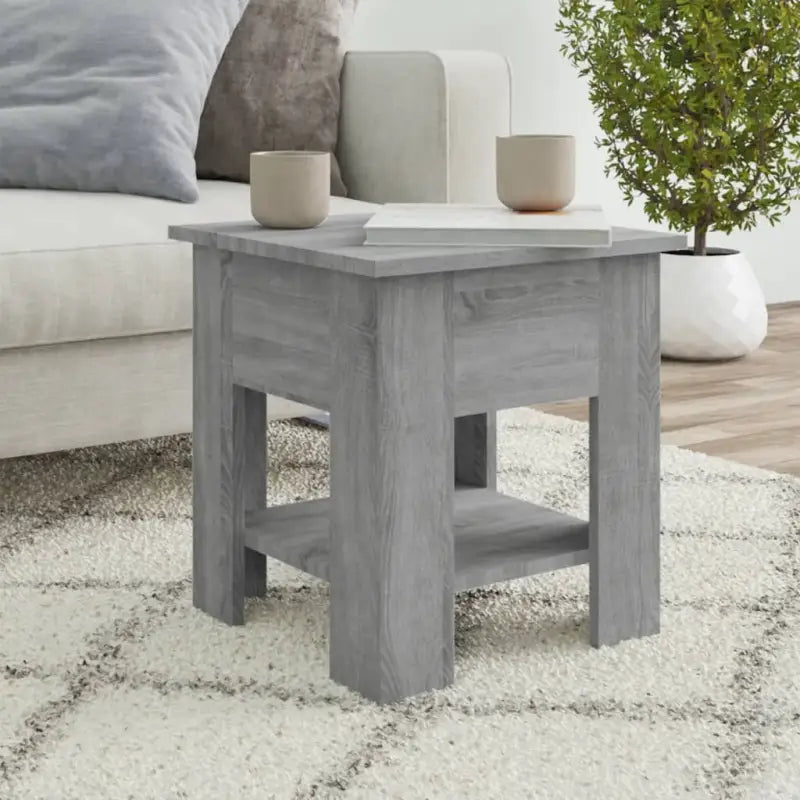 Moderne Salontafel met Opbergvak in Bewerkt Hout - Grijs sonoma / 40 x 40 x 42 cm / 1 - Salontafels