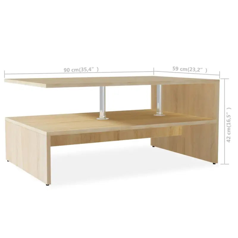 Moderne salontafel van bewerkt hout met PVC-randen - Salontafels