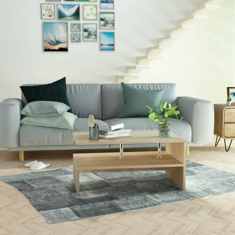 Moderne salontafel van bewerkt hout met PVC-randen - Salontafels