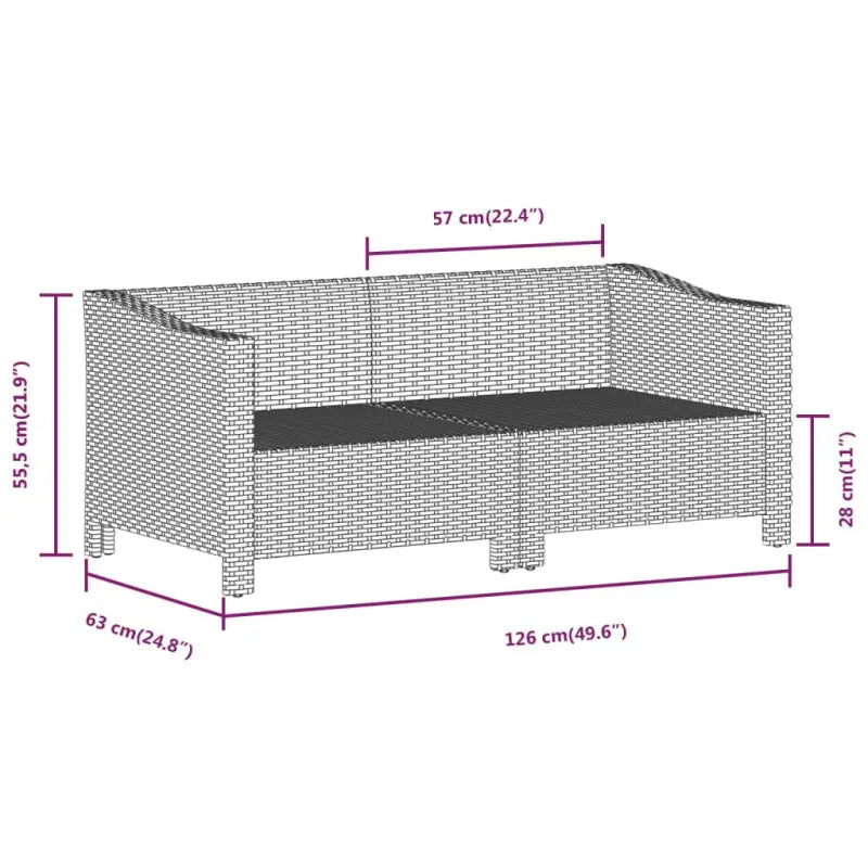 Moderne tuin loungeset met poly rattan en armleuning links - Tuinsets