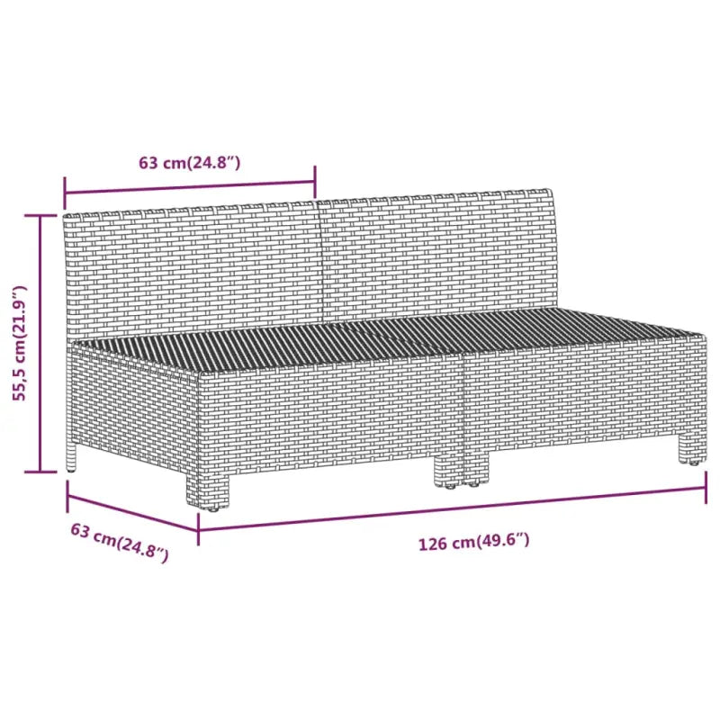 Moderne tuin loungeset met poly rattan en comfortabele afmetingen zitting - Tuinsets