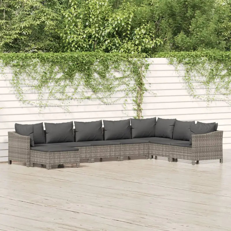 Moderne tuin loungeset met poly rattan en comfortabele afmetingen zitting - Tuinsets