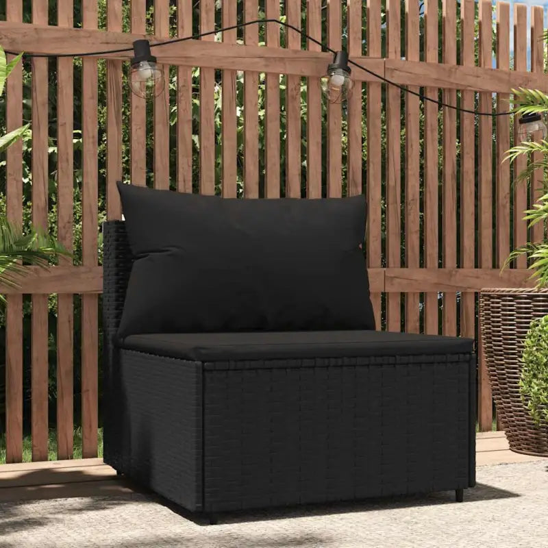 Moderne tuinbank van poly rattan voor dineren en ontspannen - Zwart / 1 / Middenbank - Loungebanken