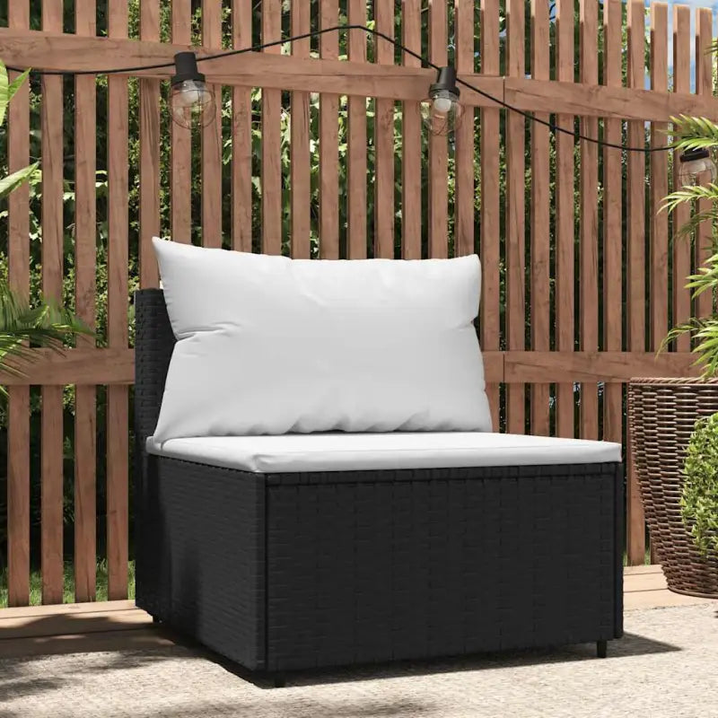 Moderne tuinbank van poly rattan voor dineren en ontspannen - Zwart en wit / 1 / Middenbank - Loungebanken