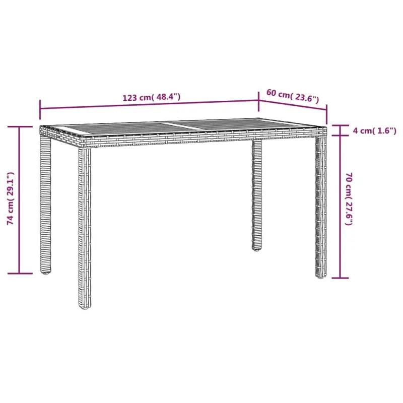 Moderne tuinset met massief acaciahout en wasbare kussenhoezen - Grijs en bruin / 2x armstoel + tafel - Tuinsets