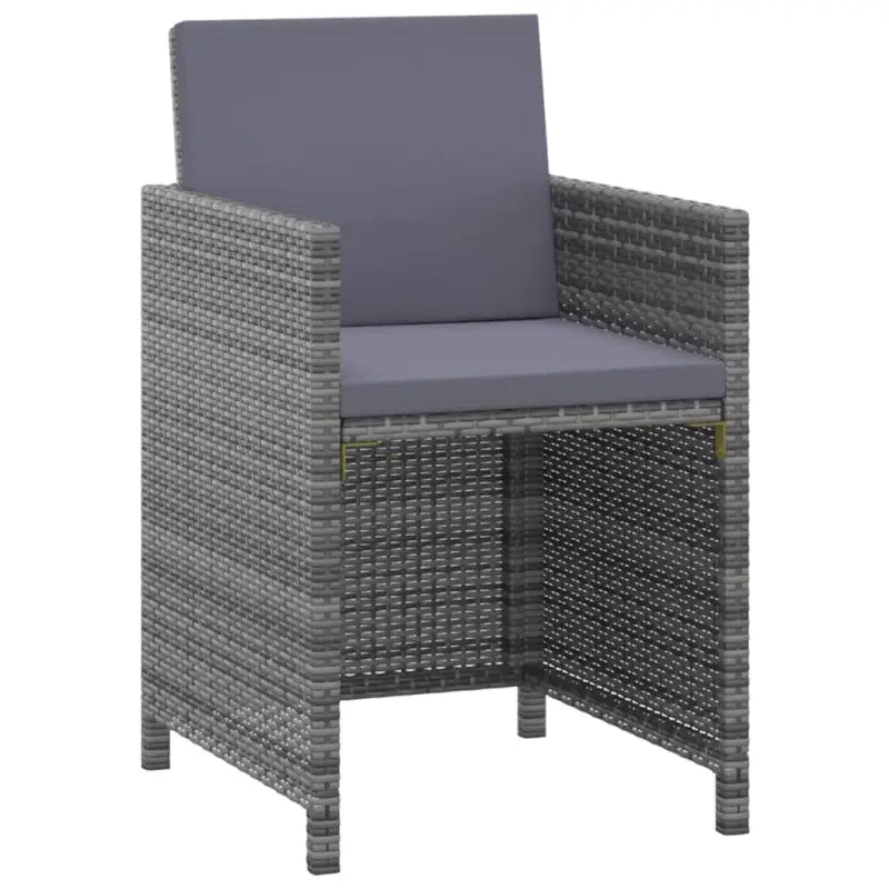 Moderne tuinset met massief acaciahout en wasbare kussenhoezen - Grijs en bruin / 2x armstoel + tafel - Tuinsets