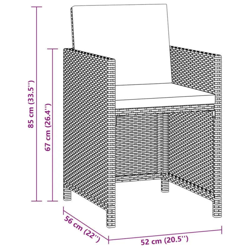 Moderne tuinset met massief acaciahout en wasbare kussenhoezen - Grijs en bruin / 2x armstoel + tafel - Tuinsets