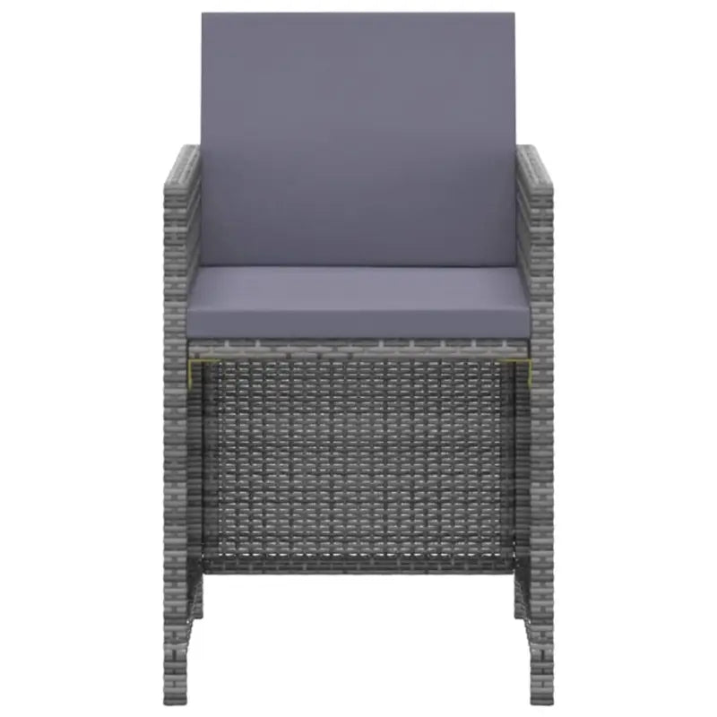 Moderne tuinset met massief acaciahout en wasbare kussenhoezen - Grijs en bruin / 2x armstoel + tafel - Tuinsets