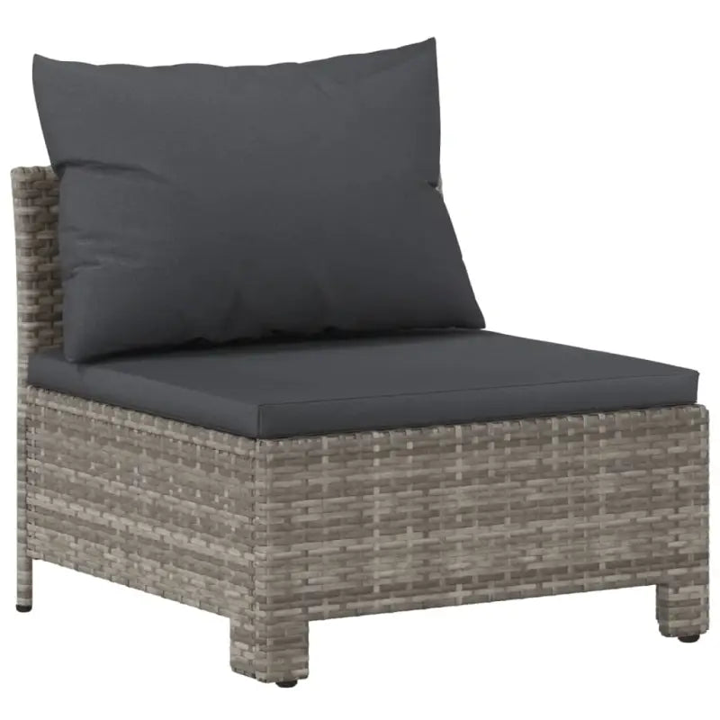 Moderne tuinset met poly rattan en afmetingen zitting met armleuning links - Tuinsets
