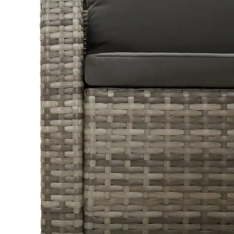 Moderne tuinset met poly rattan en afmetingen zitting met armleuning links - Tuinsets