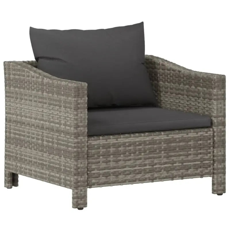 Moderne tuinset met poly rattan en armleuning links - 3x Fauteuil + hoek + 3x midden + voetensteun - Tuinsets