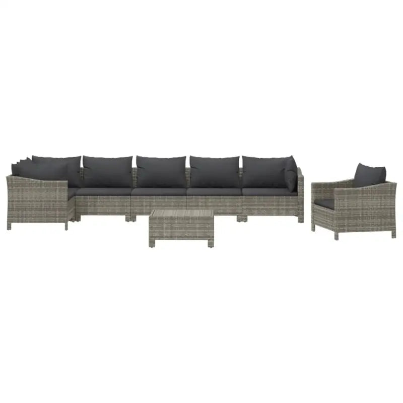 Moderne tuinset met poly rattan en armleuning links - Tuinsets