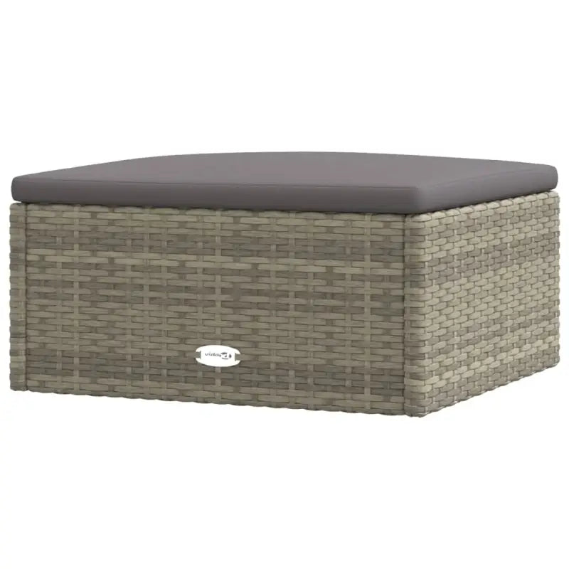 Moderne tuinset met poly rattan en comfortabele afmetingen zitting en rugkussen - 2x hoek + midden + 2x voetensteun