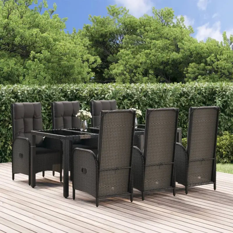Moderne tuinset met poly rattan en gehard glas voor eenvoudig schoon maken - Tuinsets