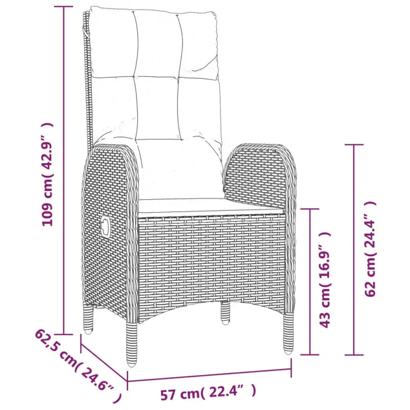 Moderne tuinset met poly rattan en gehard glas voor eenvoudig schoon maken - Tuinsets