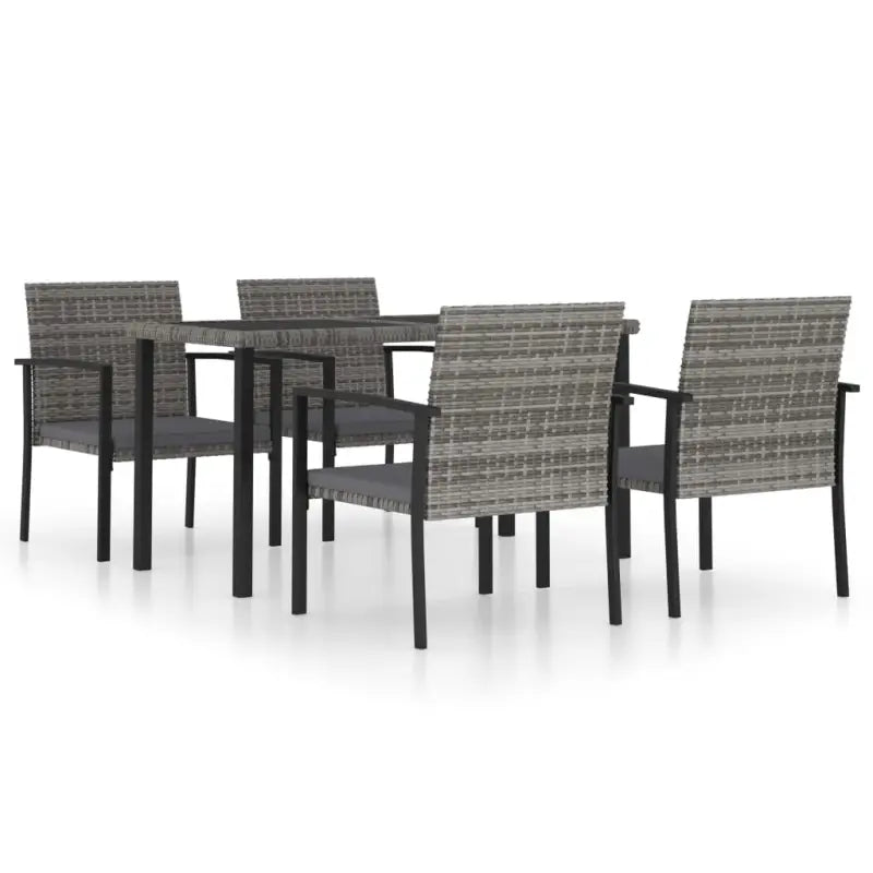 Moderne tuinset met poly rattan en gepoedercoat staal - Grijs - Tuinsets