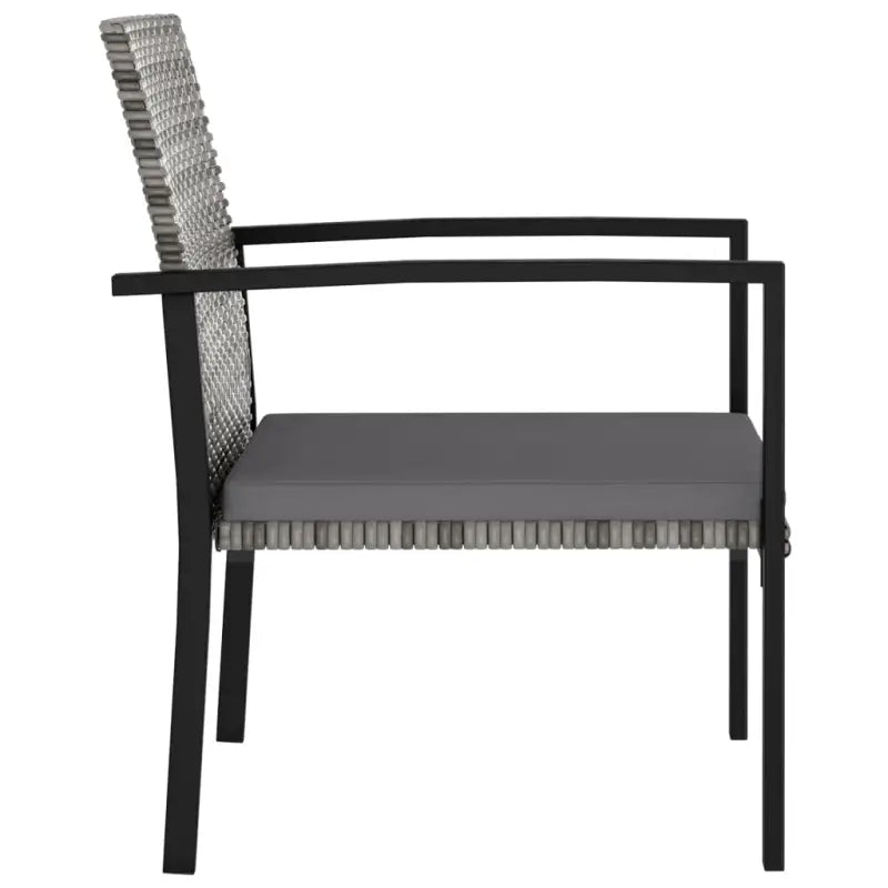Moderne tuinset met poly rattan en gepoedercoat staal - Grijs - Tuinsets