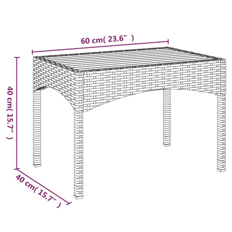 Moderne tuinset met poly rattan en massief acaciahout voor buitengebruik - Tuinsets