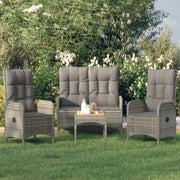 Moderne tuinset met poly rattan en massief acaciahout voor buitengebruik - Tuinsets