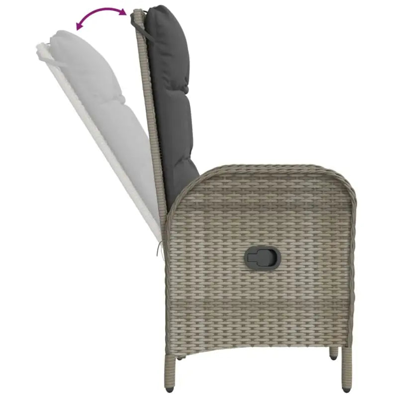 Moderne tuinset met poly rattan en massief acaciahout voor buitengebruik - Tuinsets