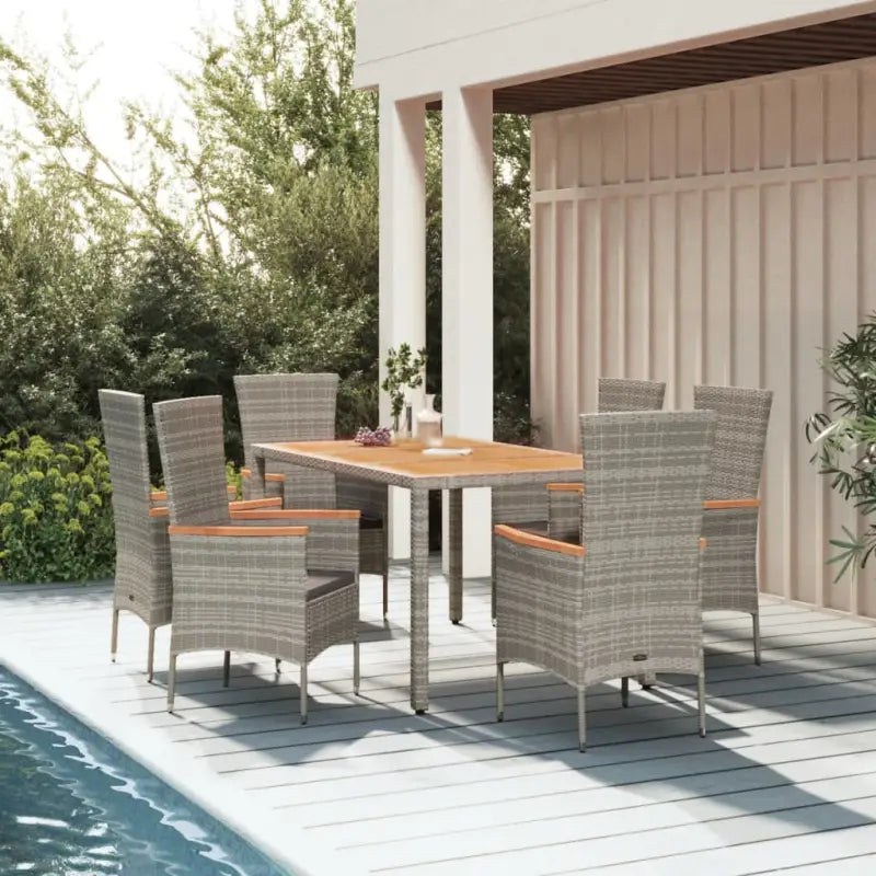 Moderne tuinset met poly rattan en massief acaciahout ontwerp - Tuinsets