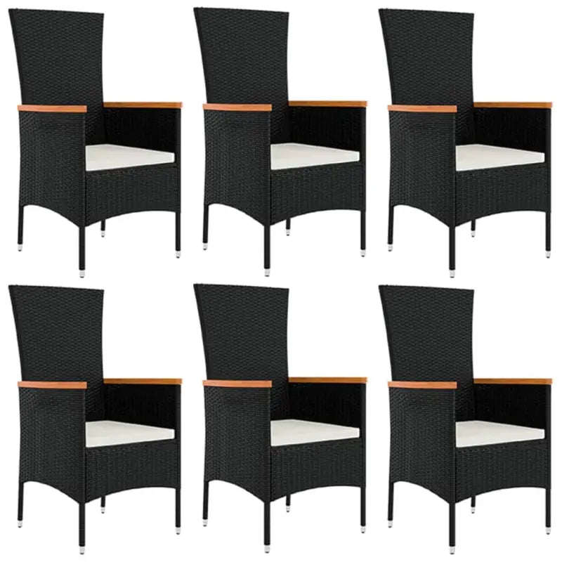 Moderne tuinset met poly rattan en massief acaciahout - Tuinsets