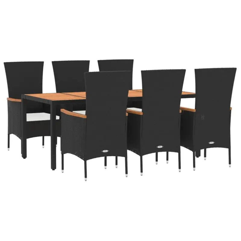 Moderne tuinset met poly rattan en massief acaciahout - Tuinsets