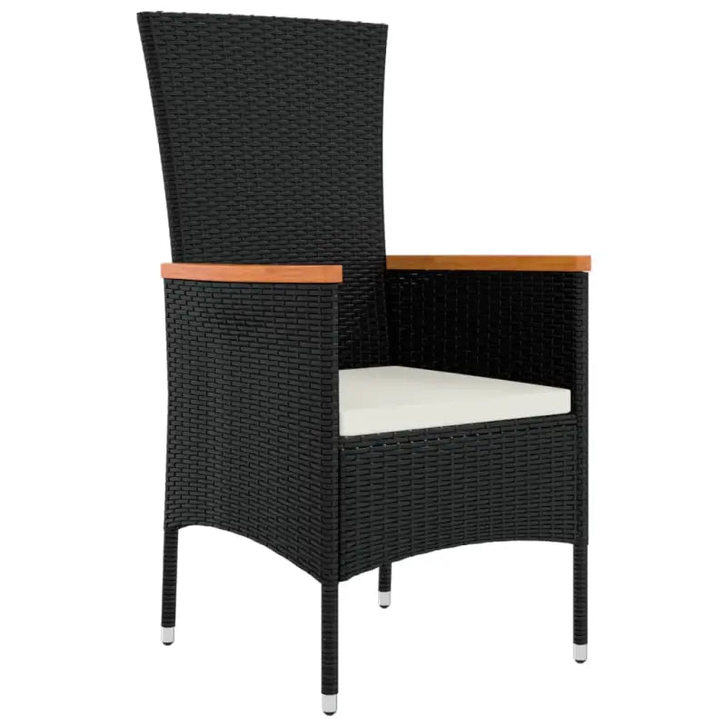 Moderne tuinset met poly rattan en massief acaciahout - Tuinsets