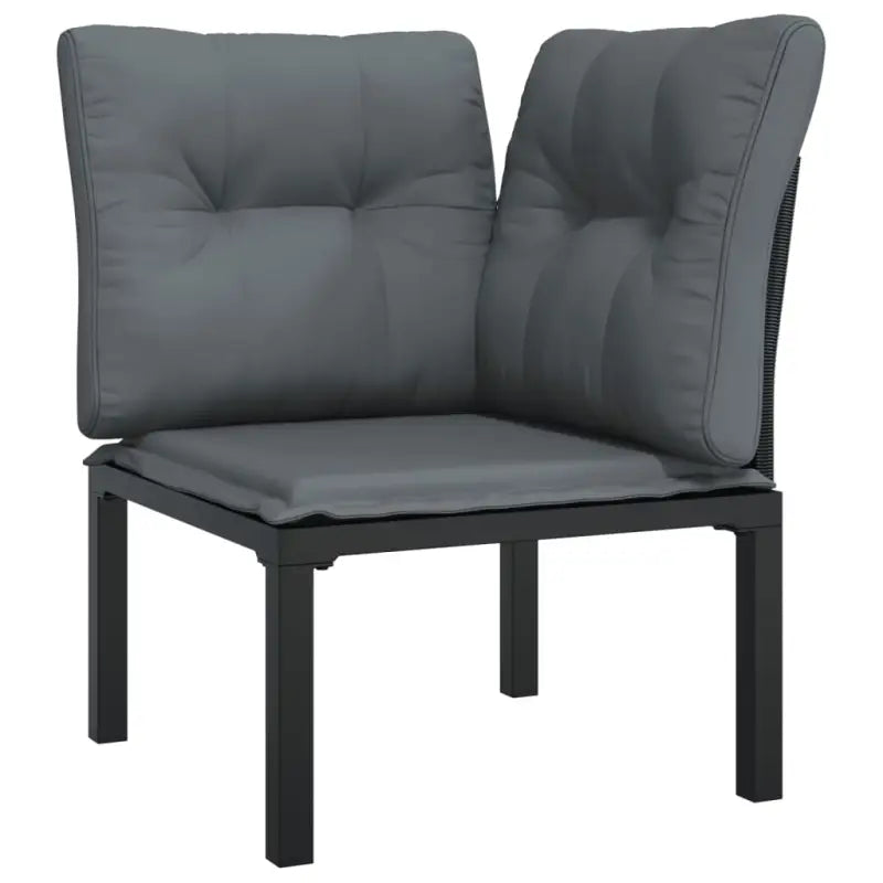 Moderne tuinset met poly rattan en zwart materiaal - Tuinsets