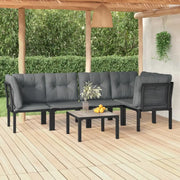 Moderne tuinset met weerbestendig PE rattan en gepoedercoat staal - Tuinsets