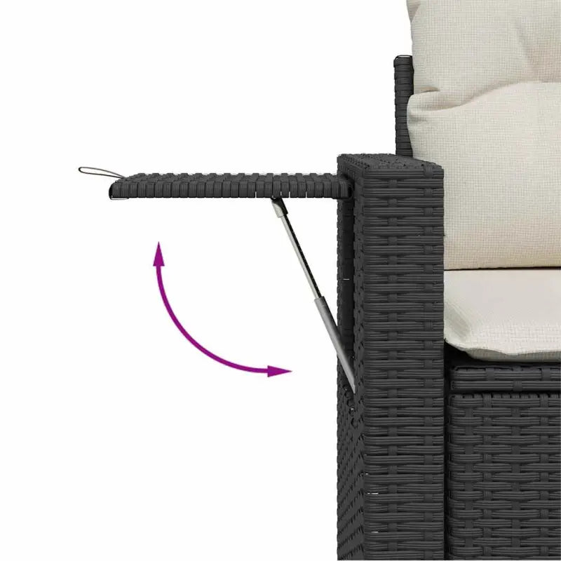 Moderne tuinset met zwart materiaal en gepoedercoat staal afmetingen - Tuinsets