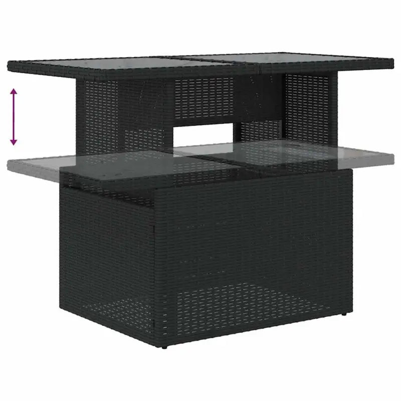 Moderne tuinset met zwart materiaal en gepoedercoat staal afmetingen - Tuinsets