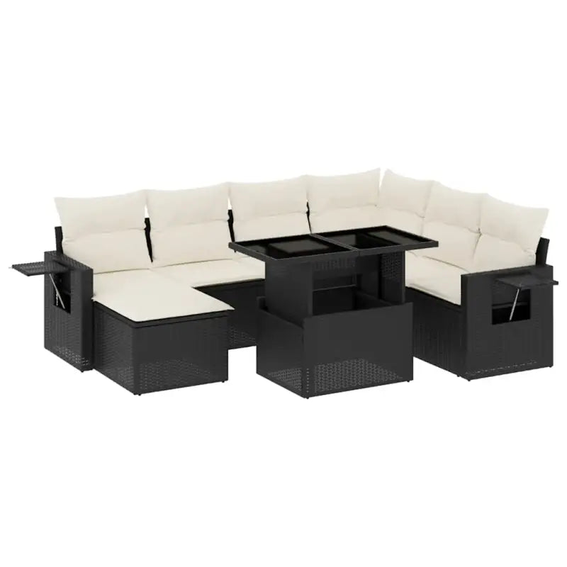 Moderne tuinset met zwart materiaal en gepoedercoat staal afmetingen - Tuinsets