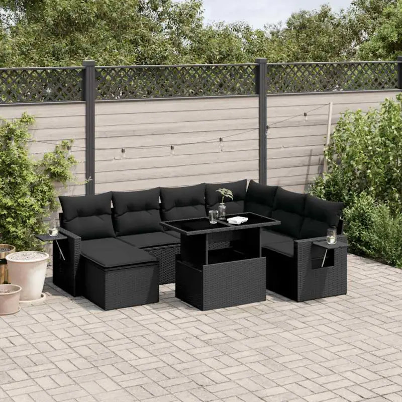 Moderne tuinset met zwart materiaal en gepoedercoat staal afmetingen - Zwart / zonder opbergruimte - Tuinsets