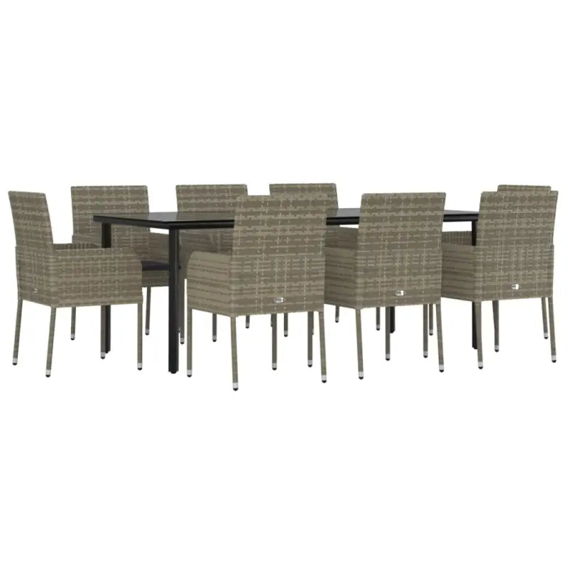 Moderne tuinset van poly rattan en gepoedercoat staal eenvoudig schoon - Tuinsets