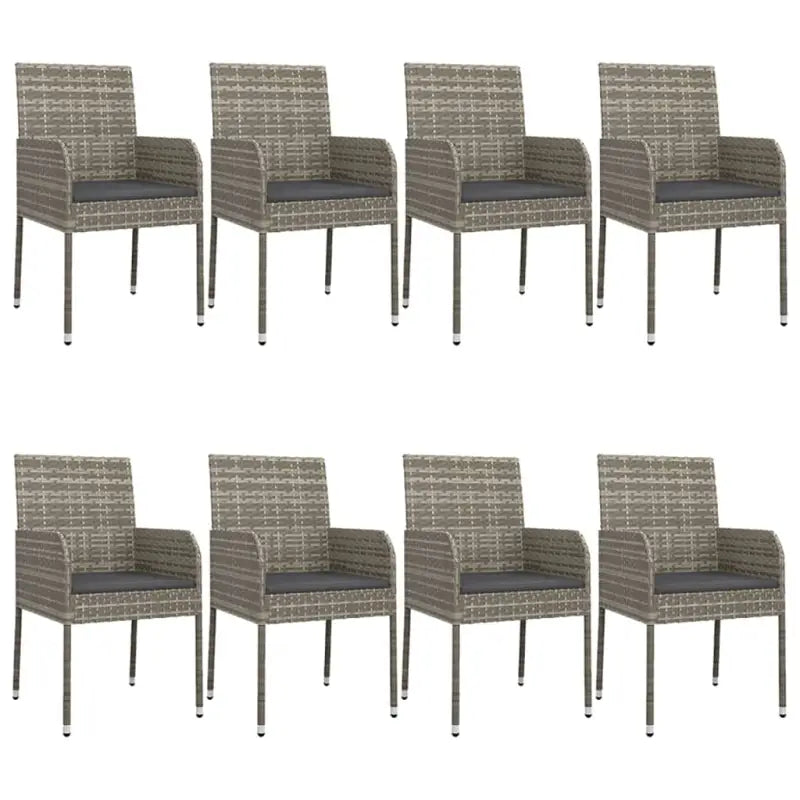 Moderne tuinset van poly rattan en gepoedercoat staal eenvoudig schoon - Tuinsets